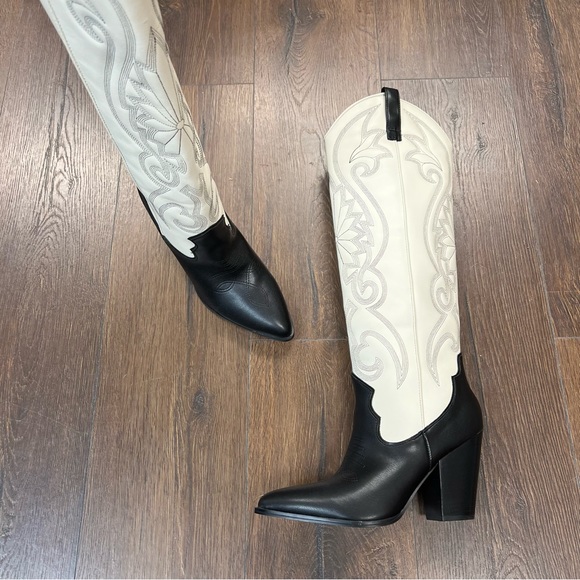 🆕 Steve Madden Lasso boot in black and bone SZ 10 - Picture 3 of 9